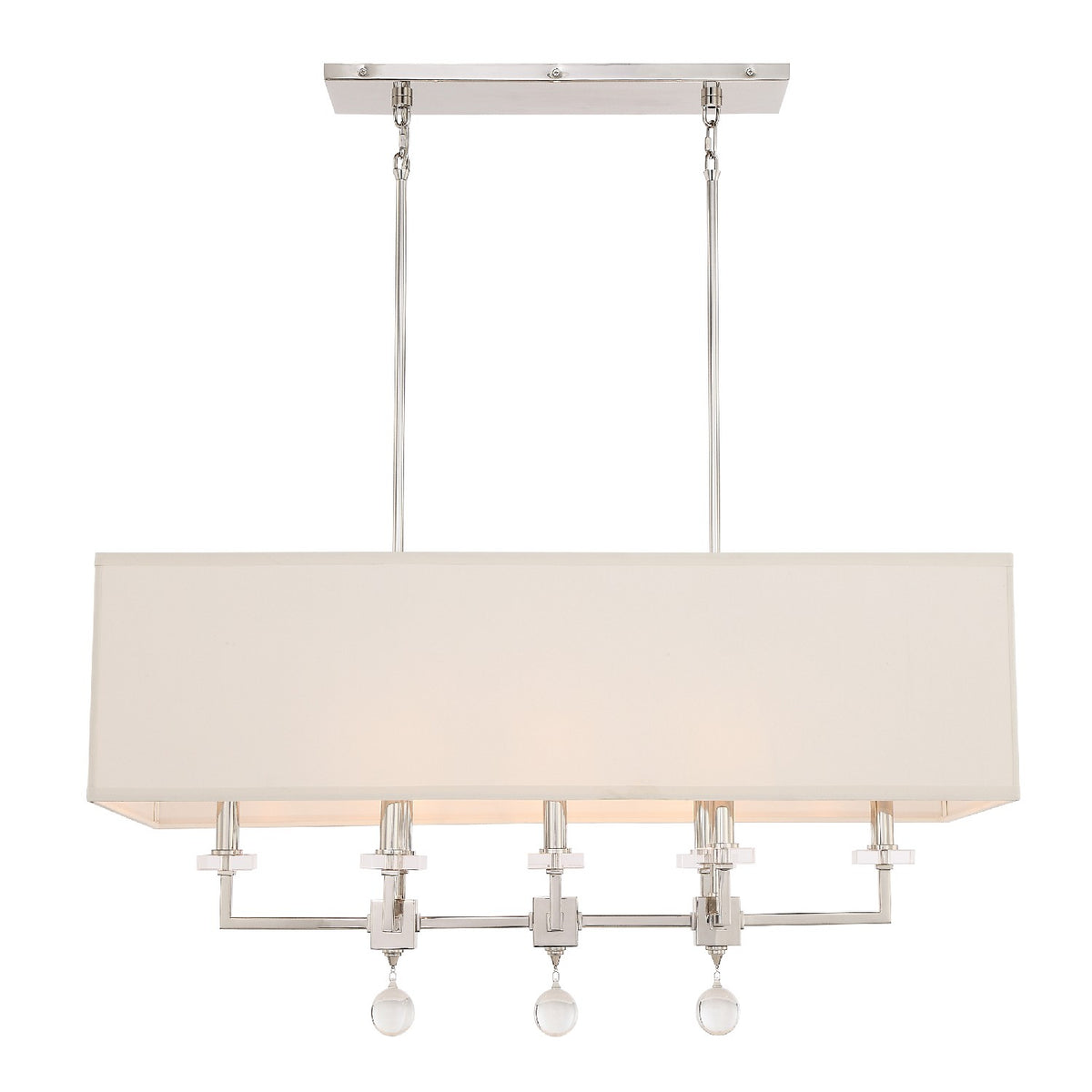 Paxton Eight Light Chandelier in Polished Nickel