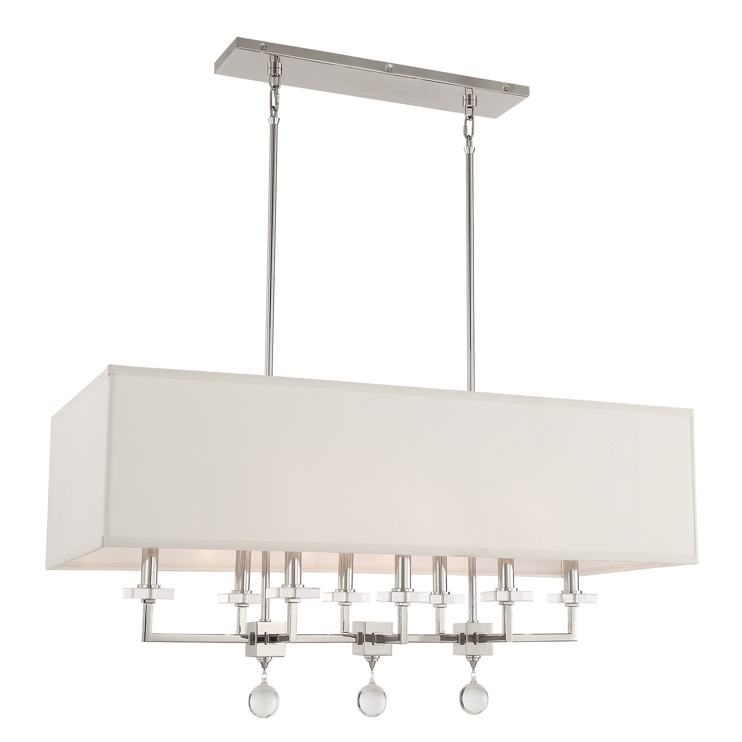 Paxton Eight Light Chandelier in Polished Nickel