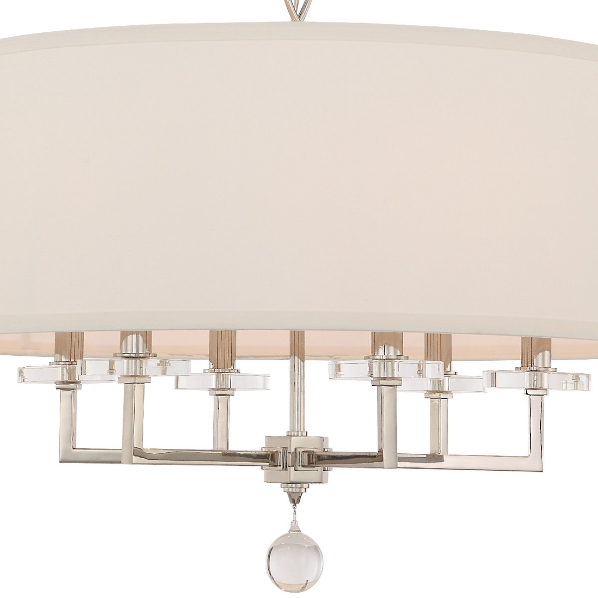 Paxton Six Light Chandelier in Polished Nickel