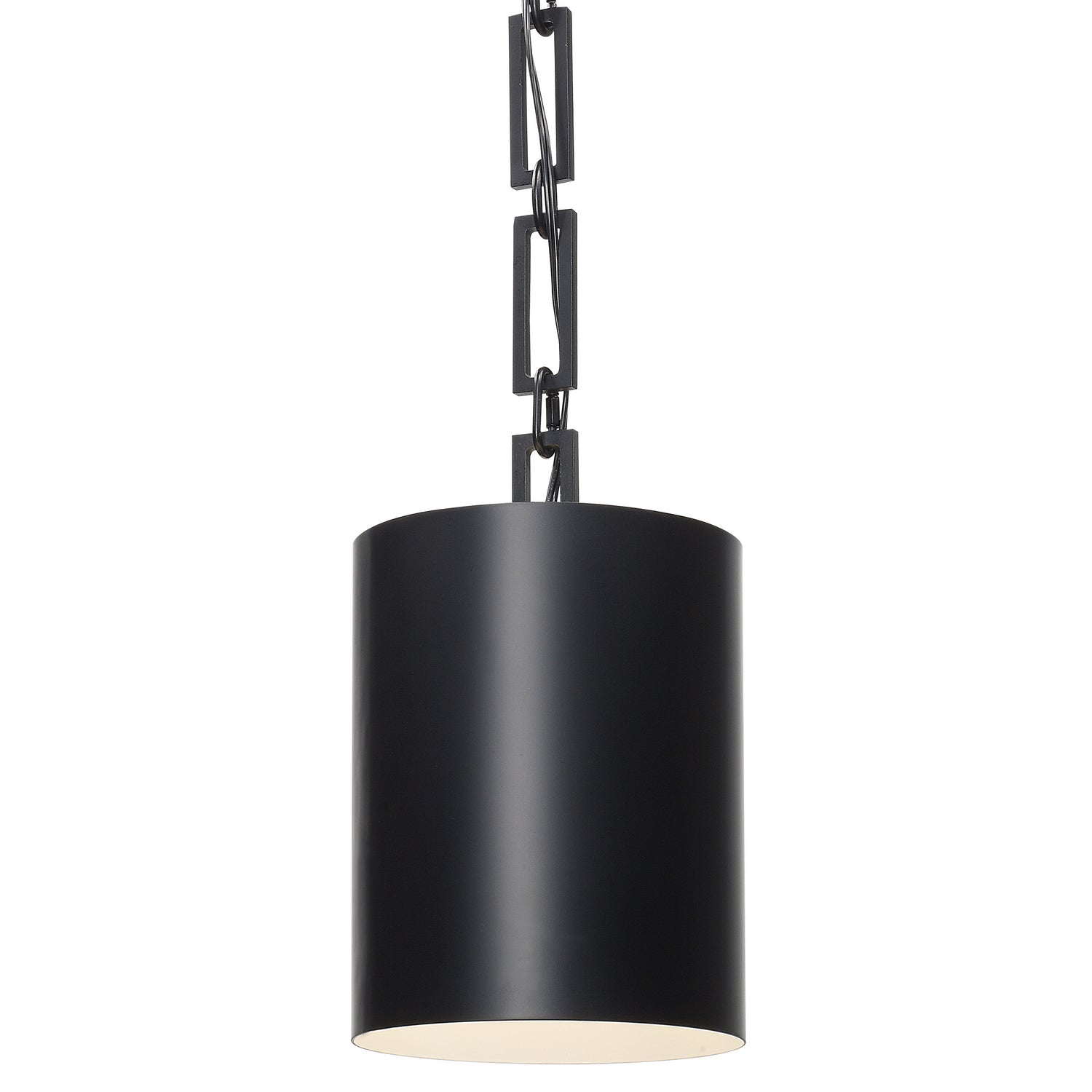 Alston One Light Mini Chandelier in Matte Black + White
