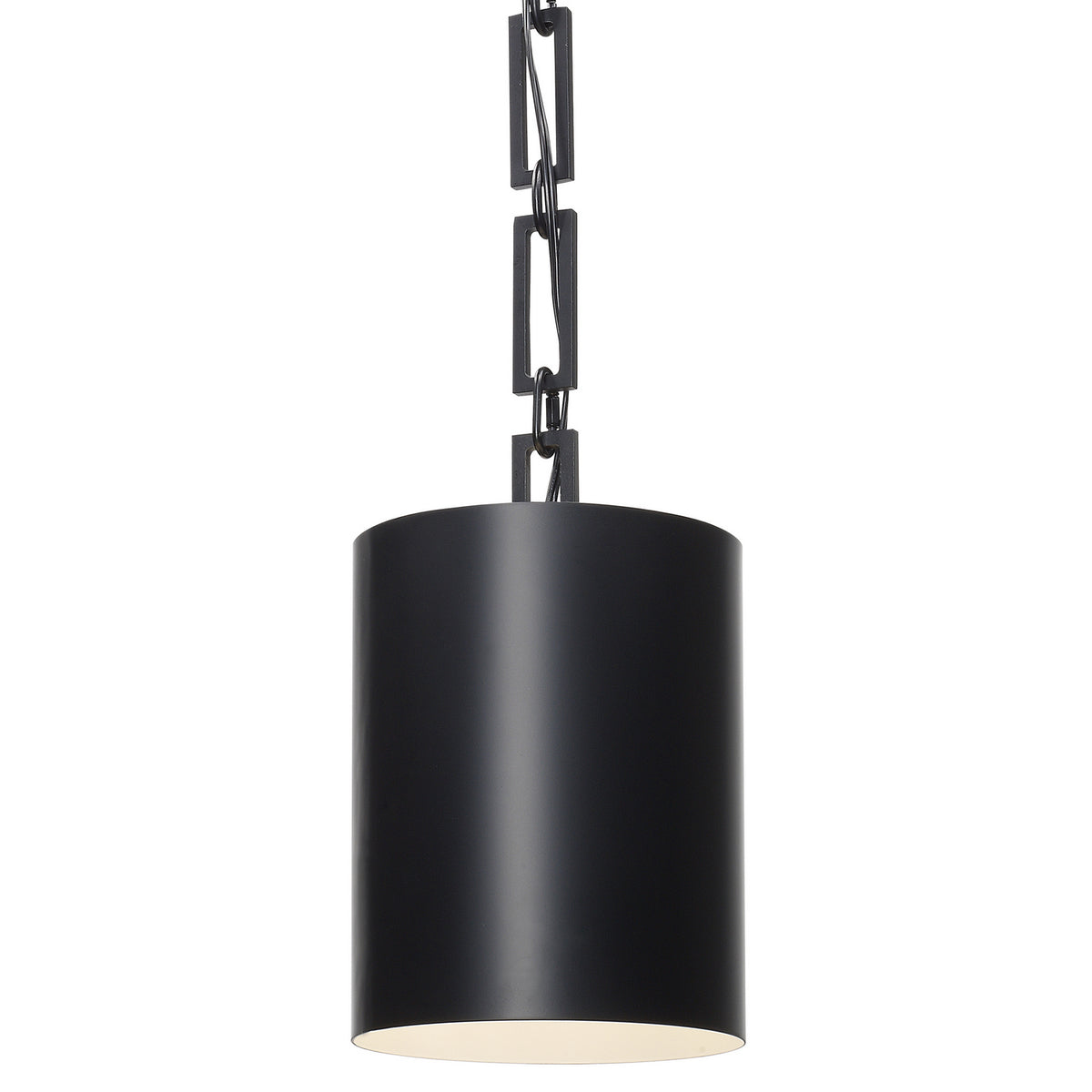 Alston One Light Mini Chandelier in Matte Black + White
