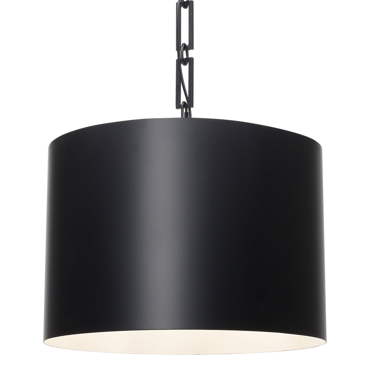 Alston Six Light Chandelier in Matte Black + White