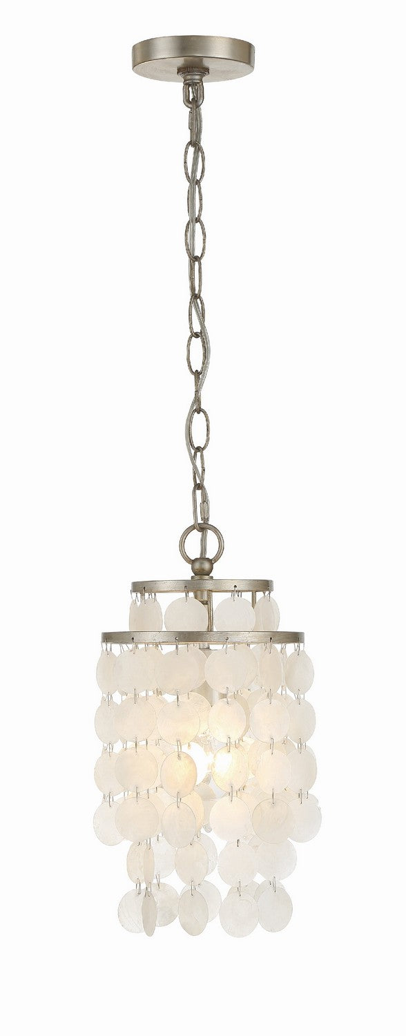 Brielle One Light Mini Chandelier in Antique Silver