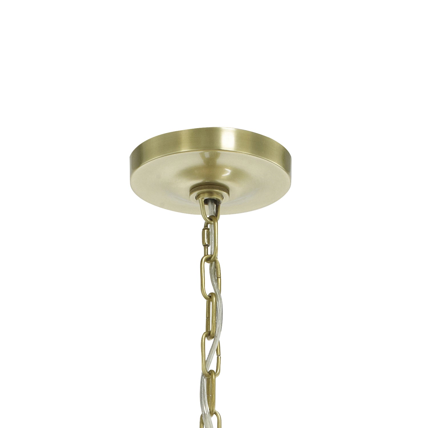 Clover Eight Light Chandelier in Aged Brass