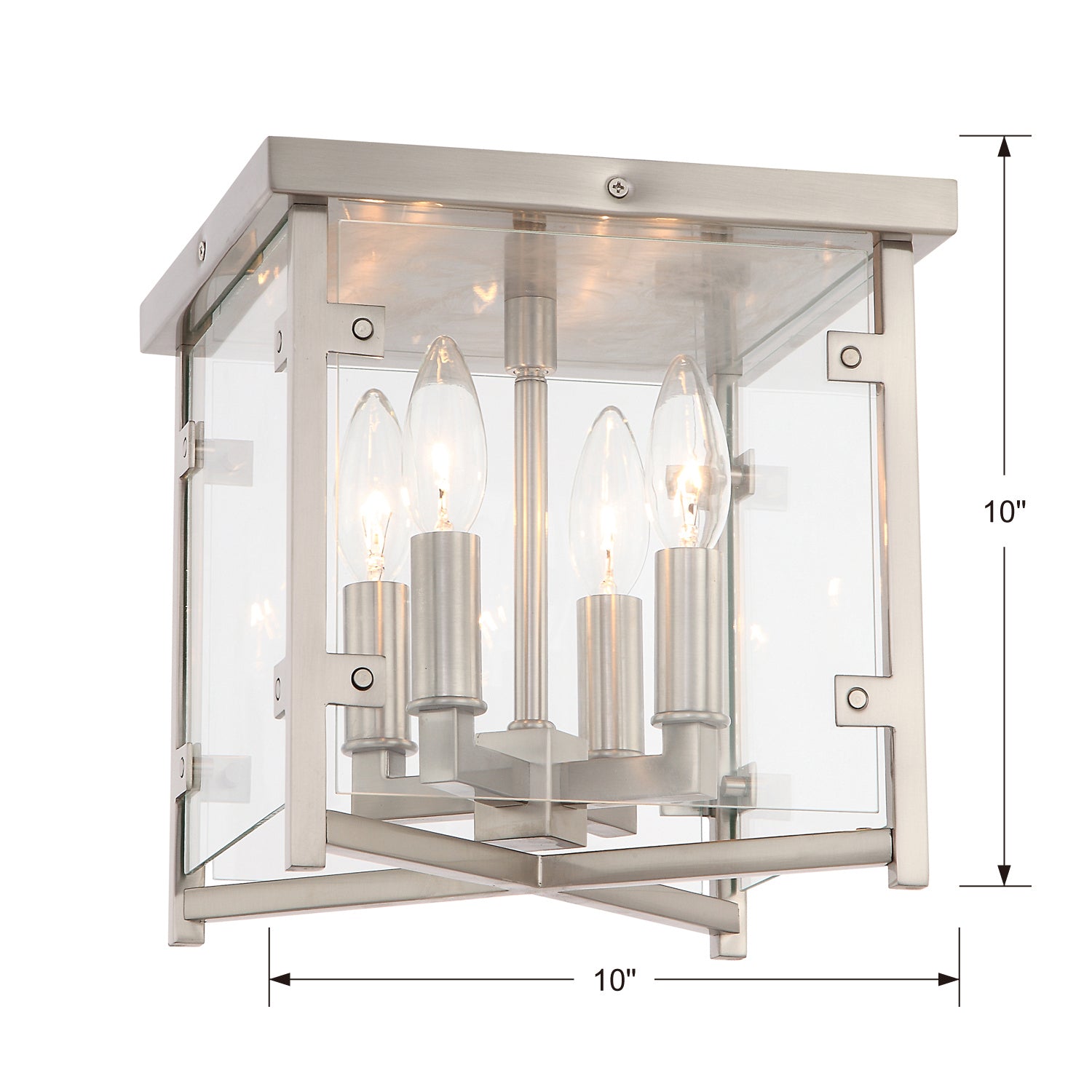 Danbury Four Light Flush Mount in Brushed Nickel