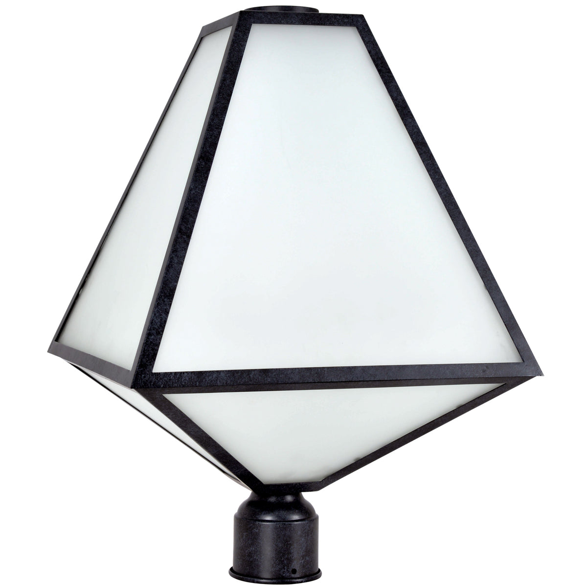 Glacier Three Light Outdoor Post Mount in Black Charcoal