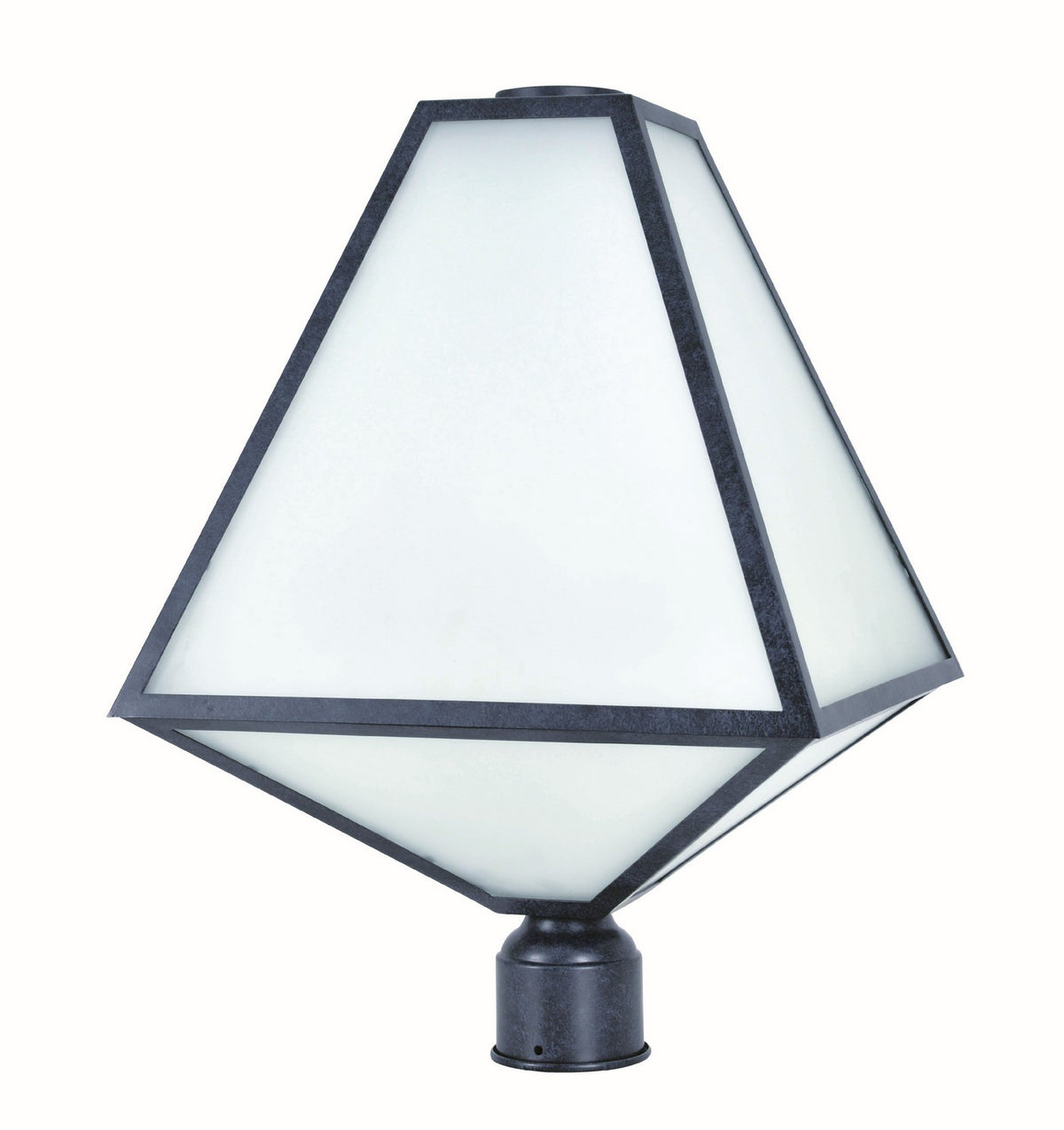 Glacier Three Light Outdoor Post Mount in Black Charcoal