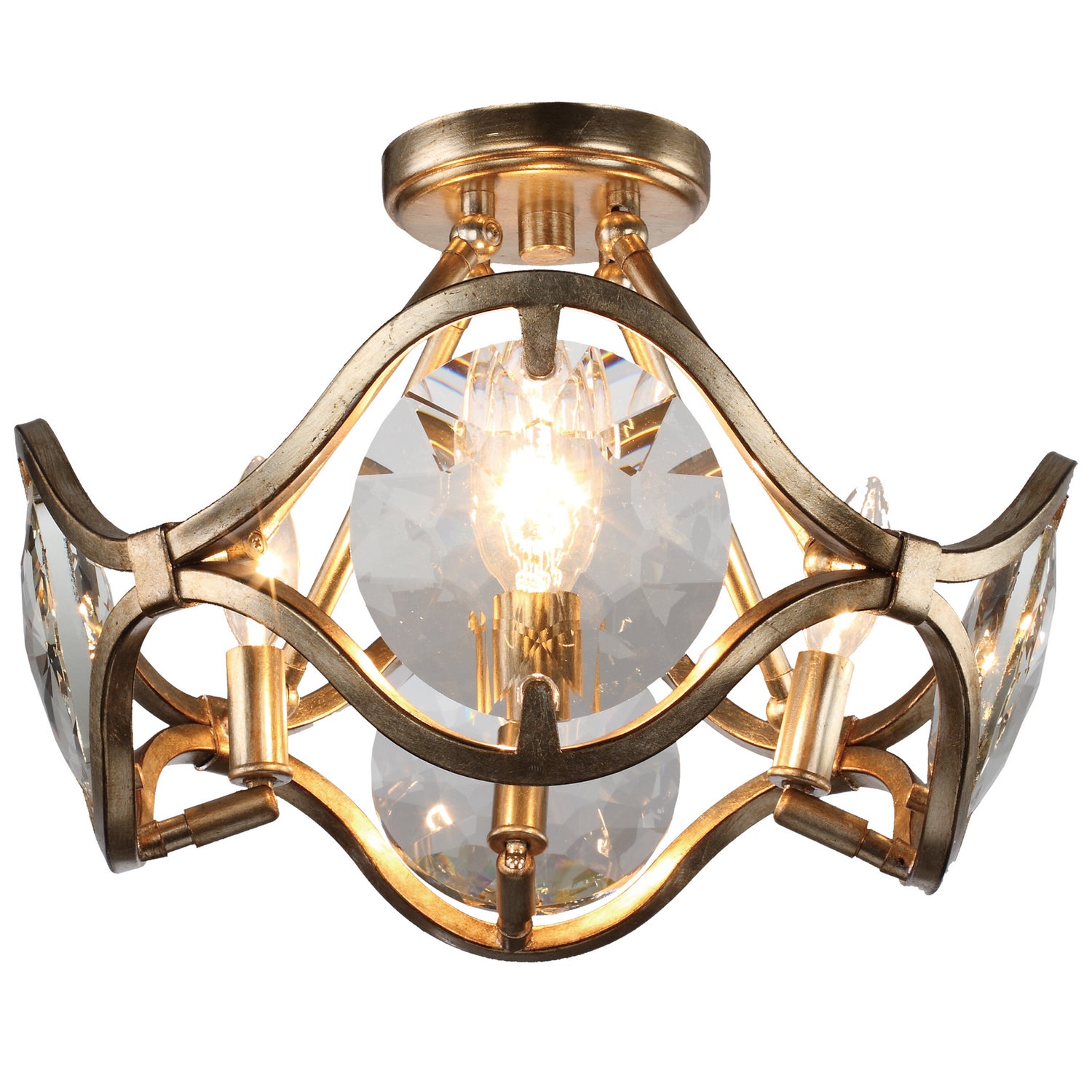 Quincy Four Light Semi Flush Mount in Distressed Twilight