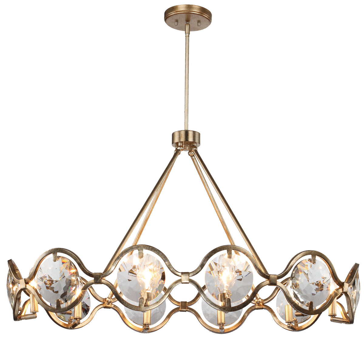 Quincy Ten Light Chandelier in Distressed Twilight