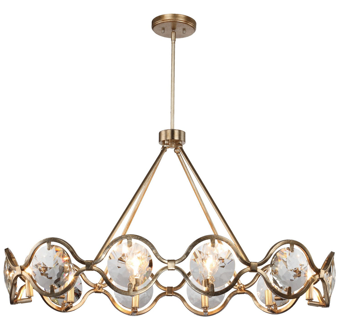 Quincy Ten Light Chandelier in Distressed Twilight