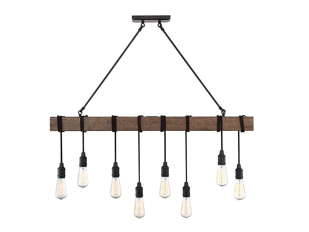 Burgess Eight Light Linear Chandelier in Durango