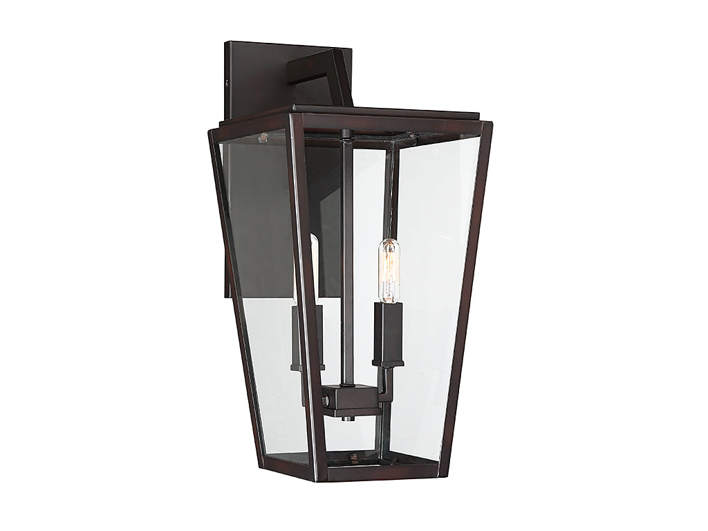Milton Two Light Wall Lantern in English Bronze