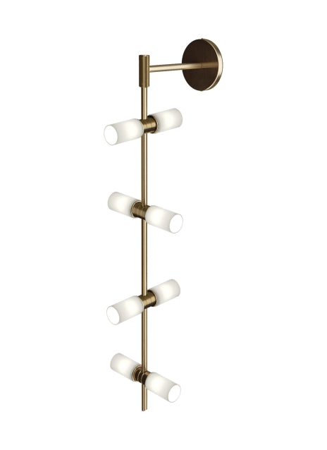 ModernRail LED Wall Sconce in Aged Brass