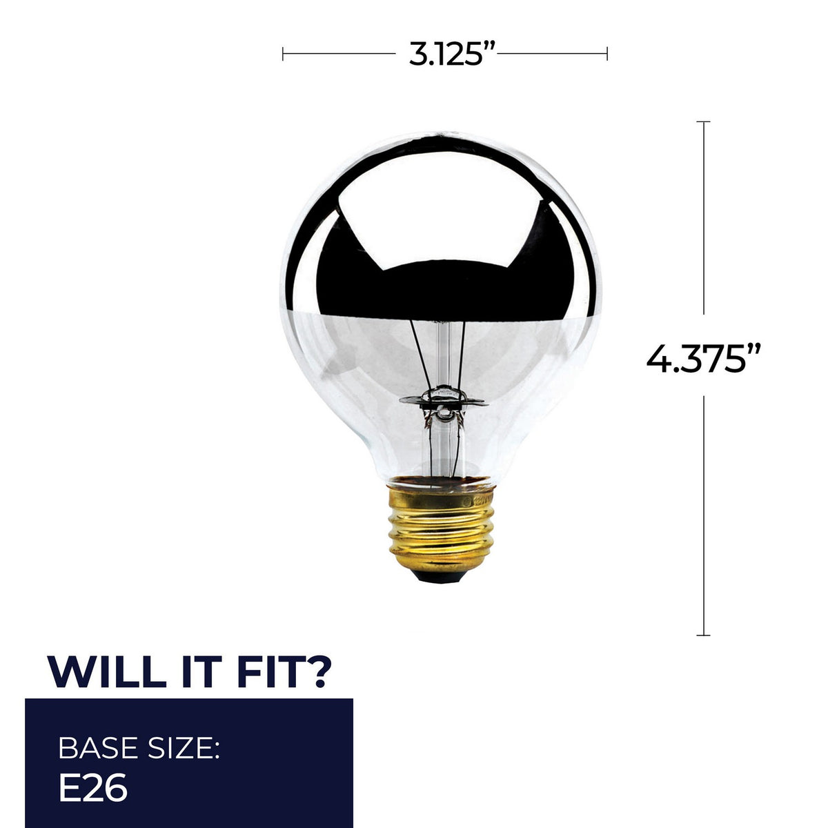 Half Series Light Bulb in Half Chrome