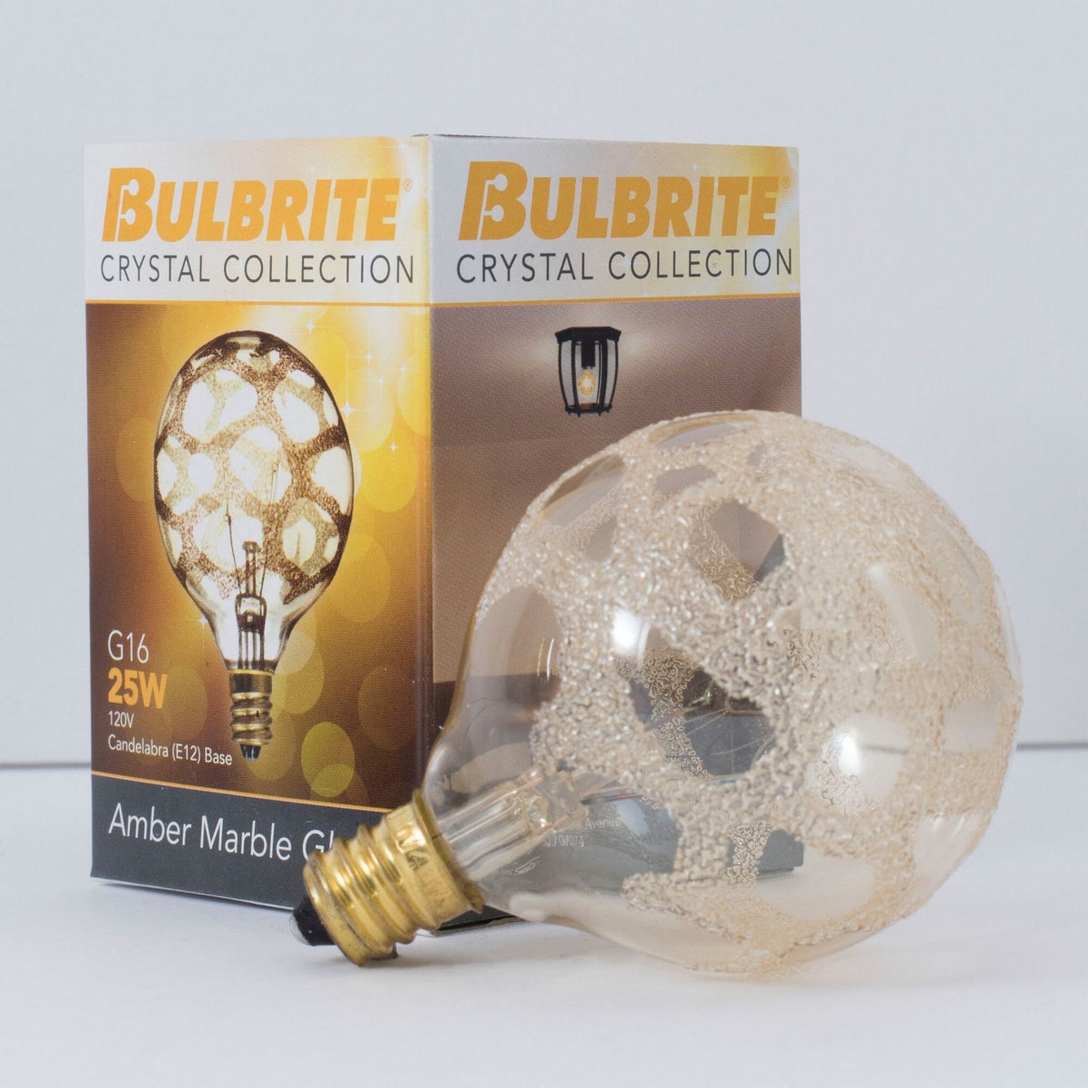 Crystal Light Bulb in Amber Marble