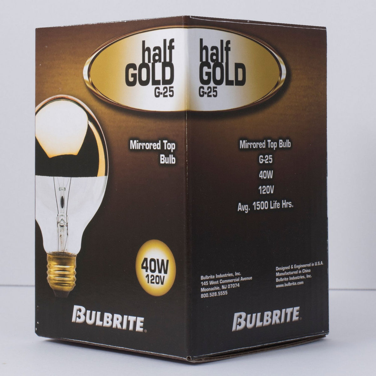Half Series Light Bulb in Half Gold