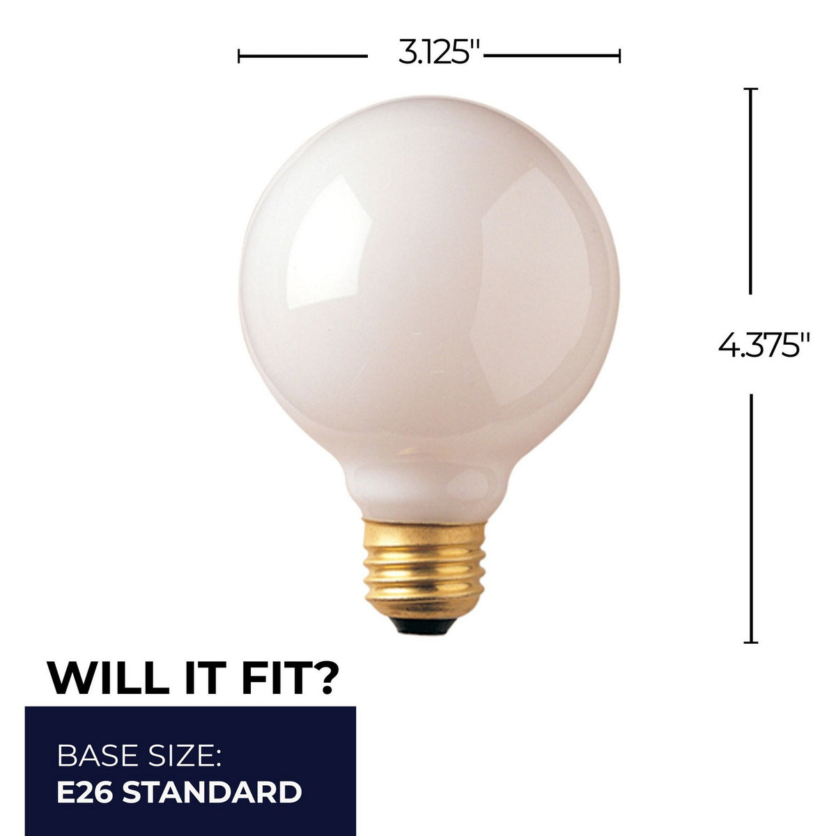 Globe Light Bulb in White