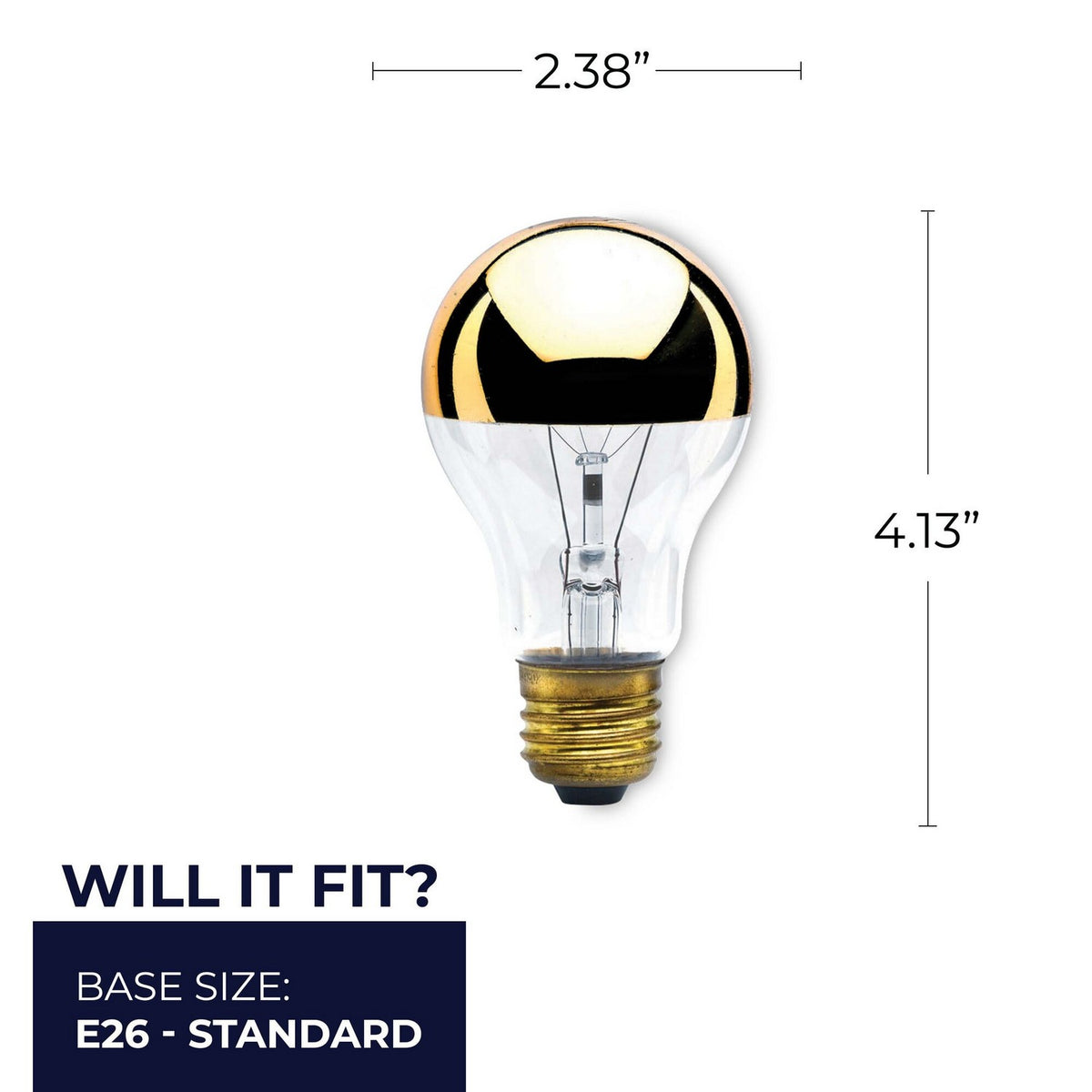 Half Series Light Bulb in Half Gold