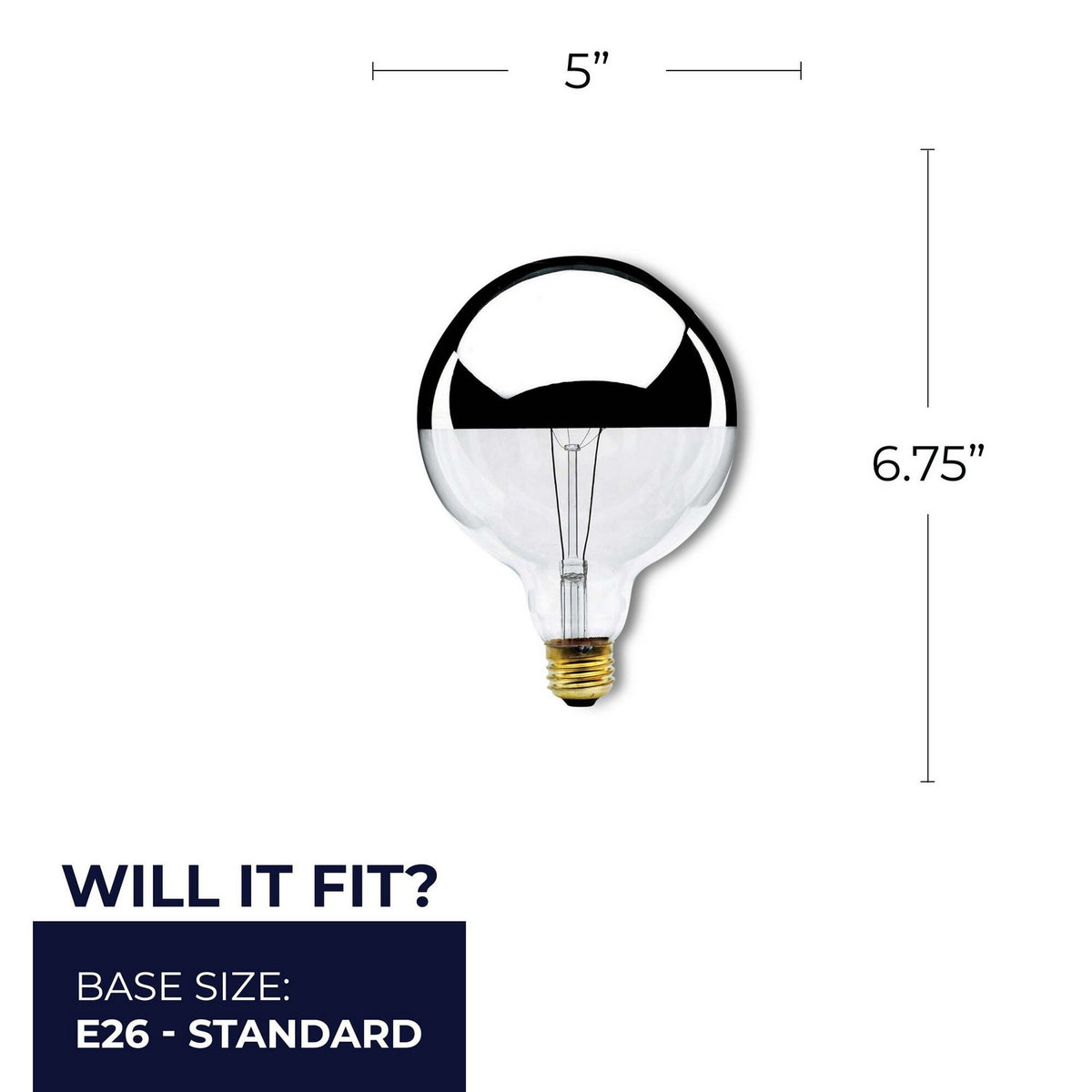 Half Series Light Bulb in Half Chrome