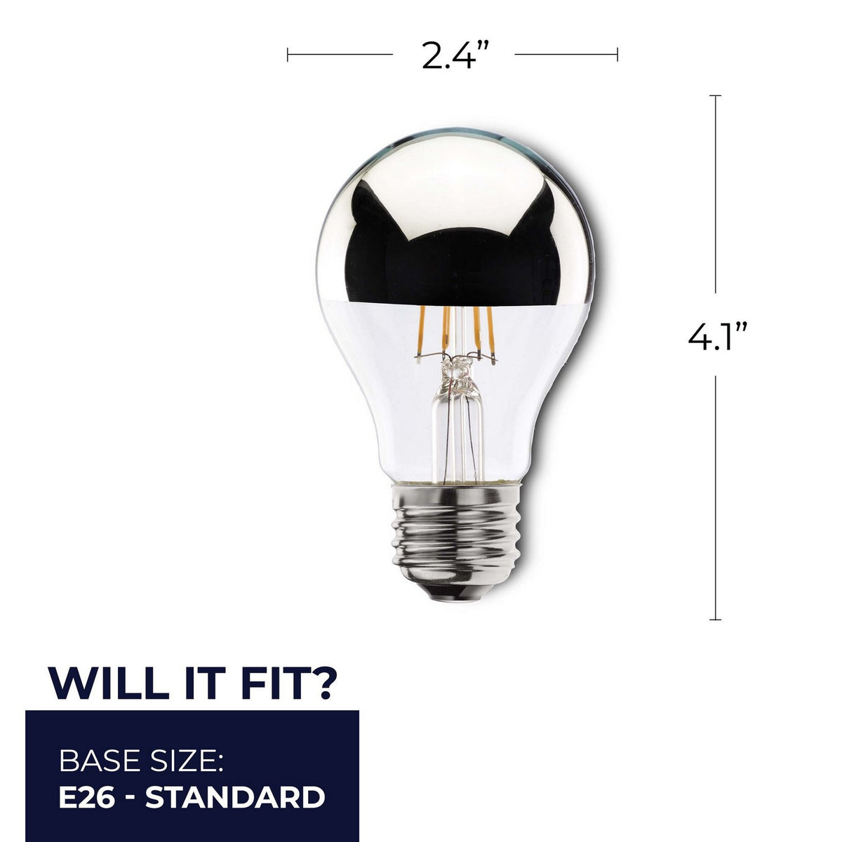 Half Series Light Bulb in Half Chrome