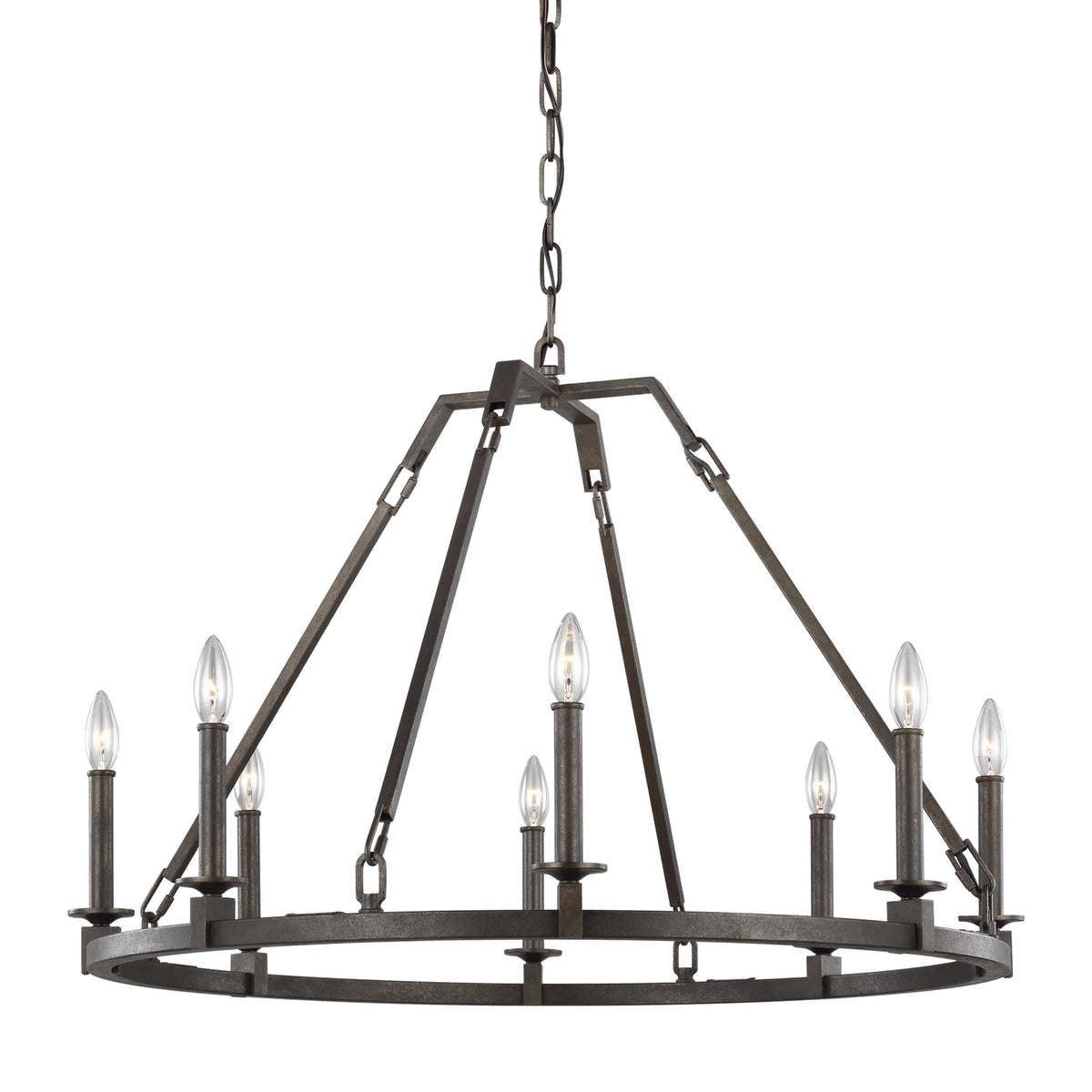 Lustre Landen à huit lumières en acier Smith