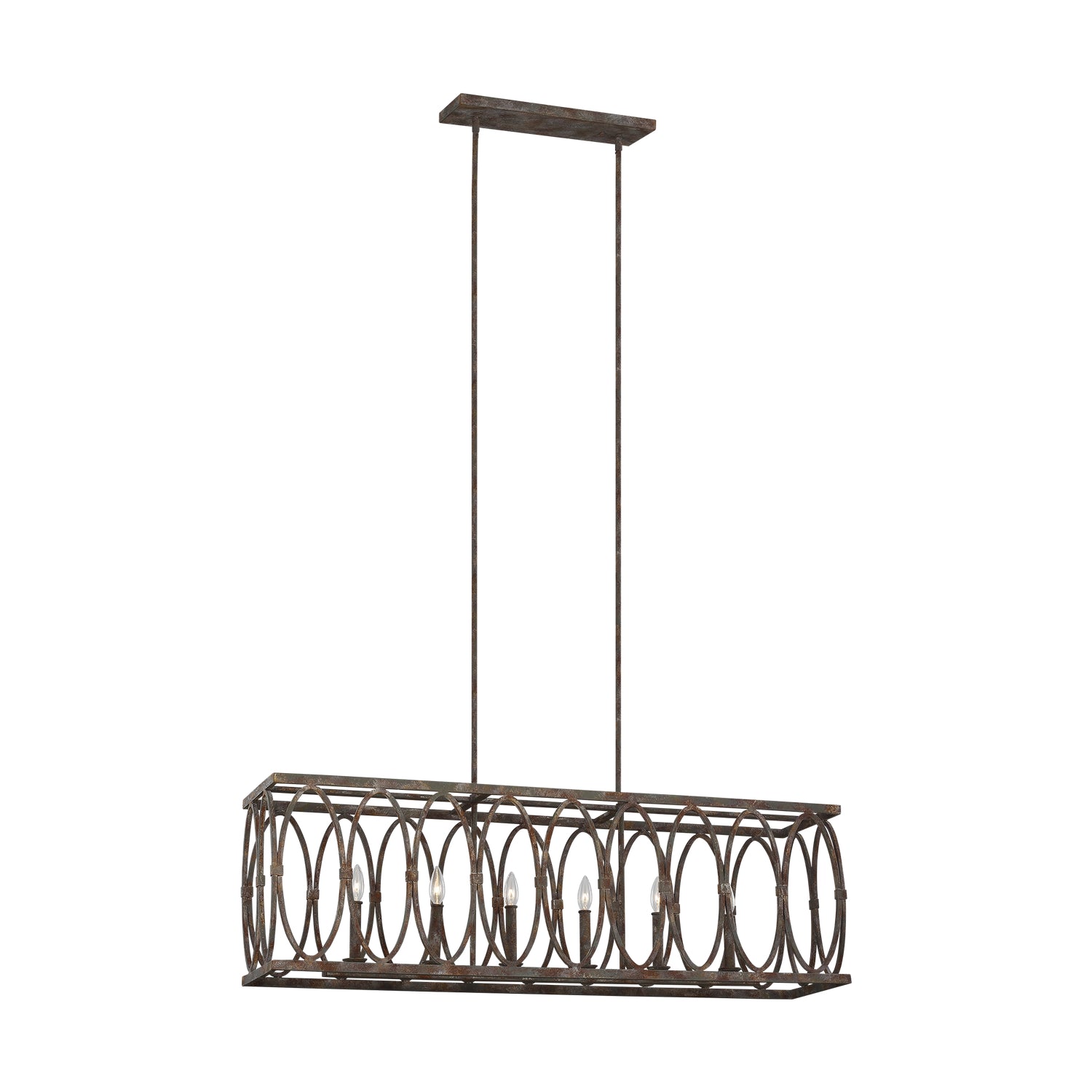 Patrice Six Light Linear Chandelier in Deep Abyss