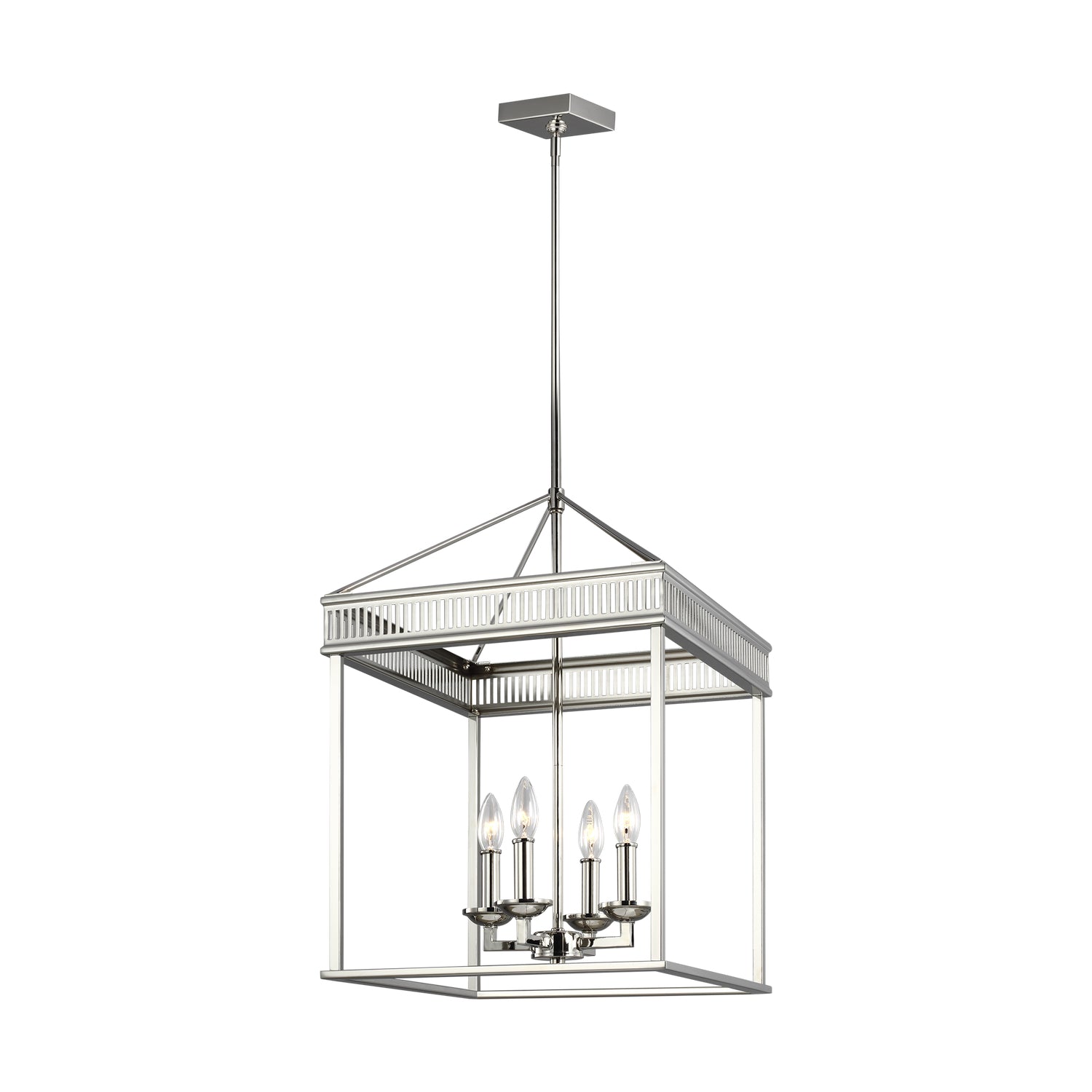 Woodruff Four Light Lantern in Polished Nickel