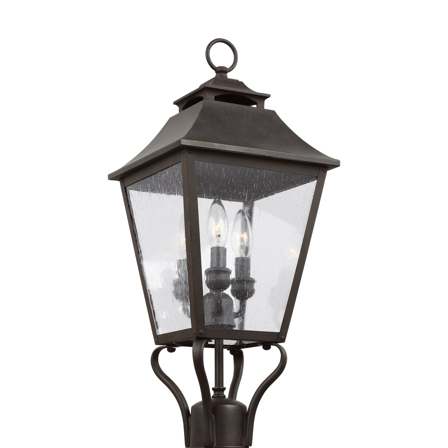 Galena Three Light Post Lantern in Sable