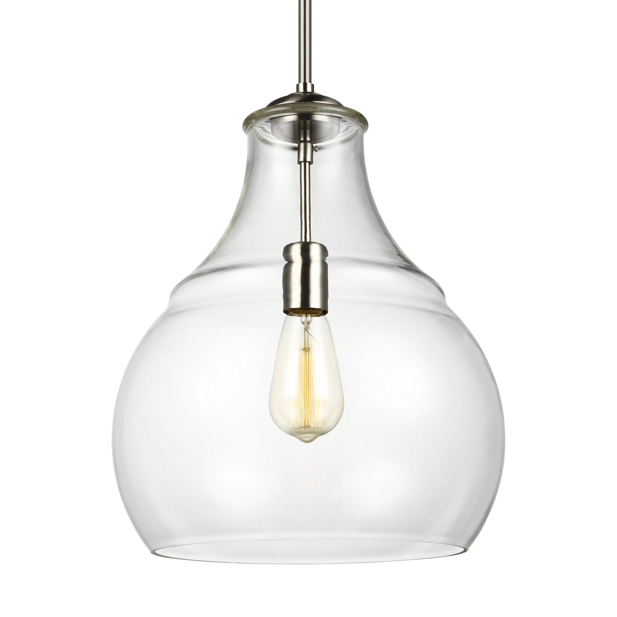 Zola One Light Pendant in Satin Nickel