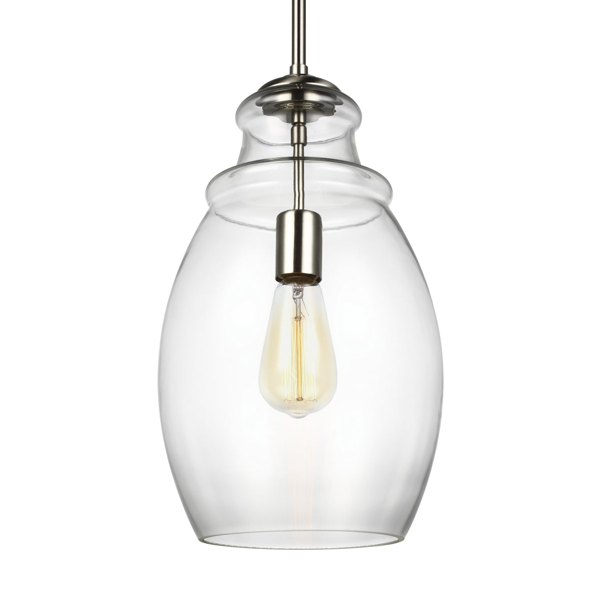 Marino One Light Pendant in Satin Nickel