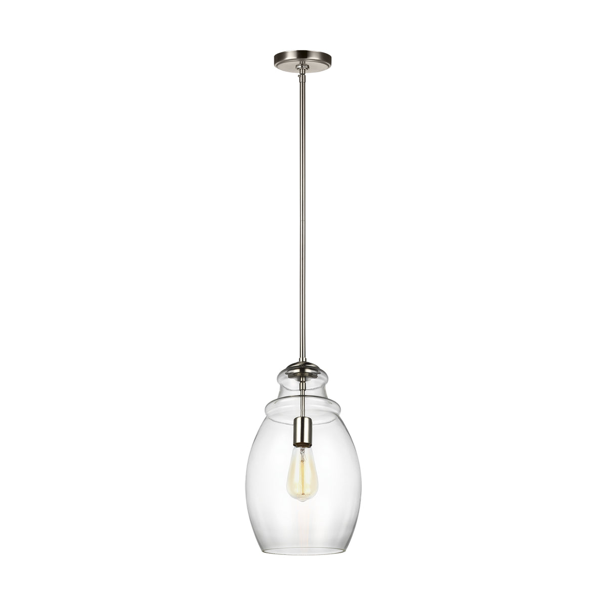Marino One Light Pendant in Satin Nickel