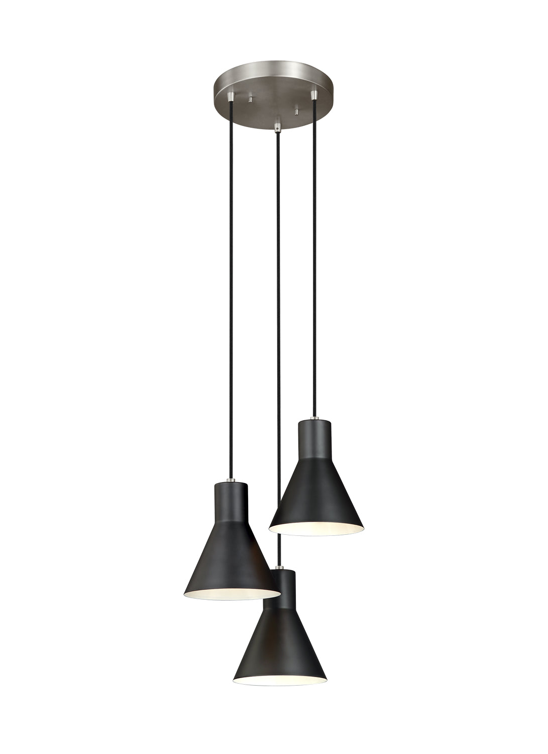 Towner Suspension à 3 lampes en nickel brossé
