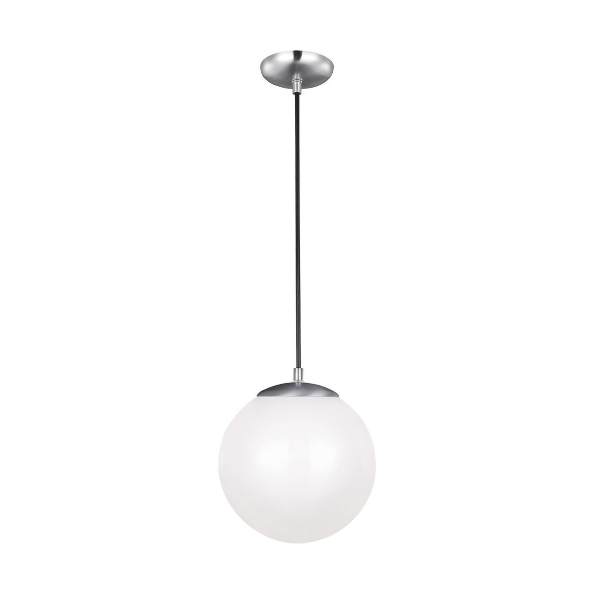 Leo - Hanging Globe LED Pendant in Satin Aluminum