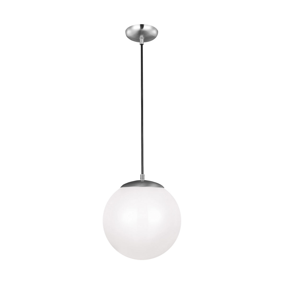 Leo - Hanging Globe LED Pendant in Satin Aluminum