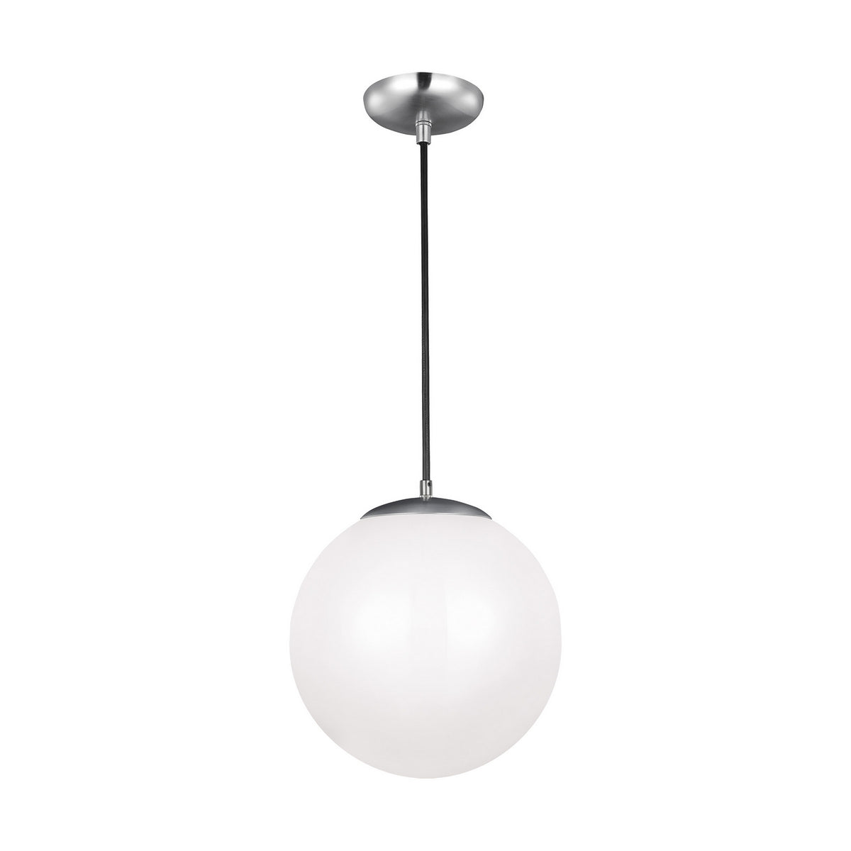 Leo - Hanging Globe LED Pendant in Satin Aluminum