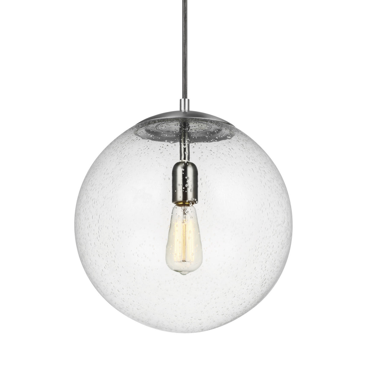 Leo - Hanging Globe One Light Pendant in Satin Aluminum