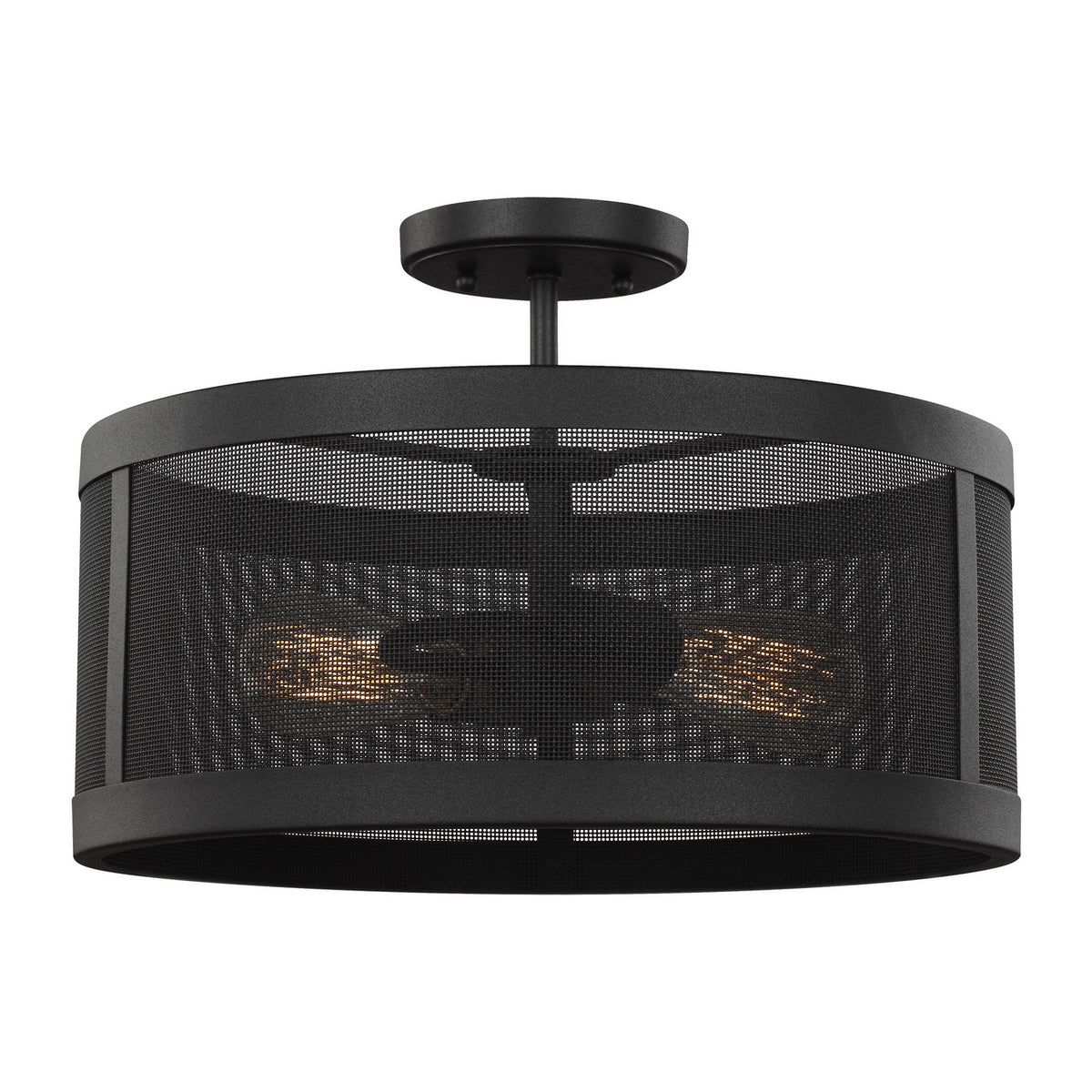 Plafonnier/Suspension semi-encastré convertible Gereon Two Light noir