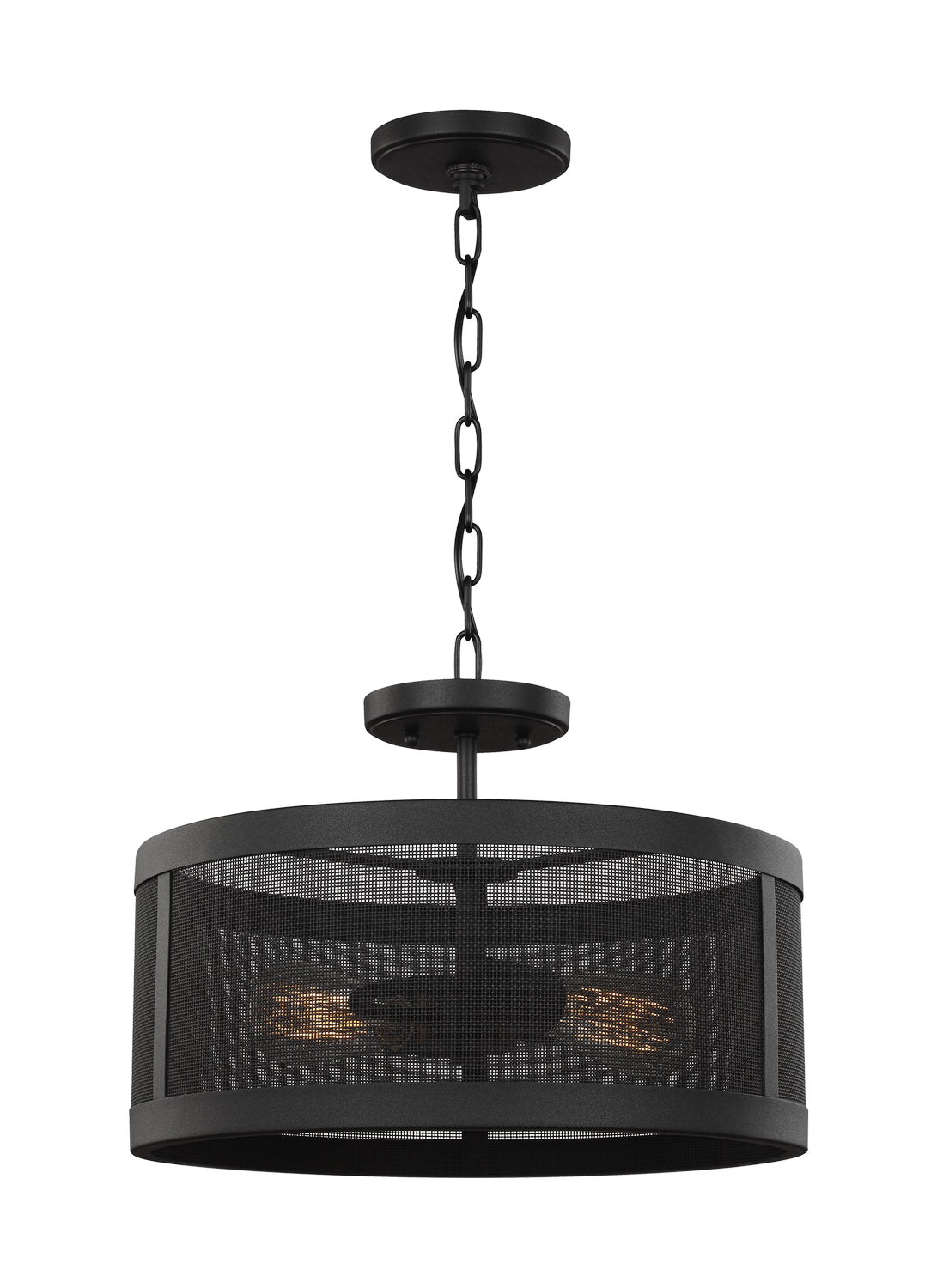 Plafonnier/Suspension semi-encastré convertible Gereon Two Light noir