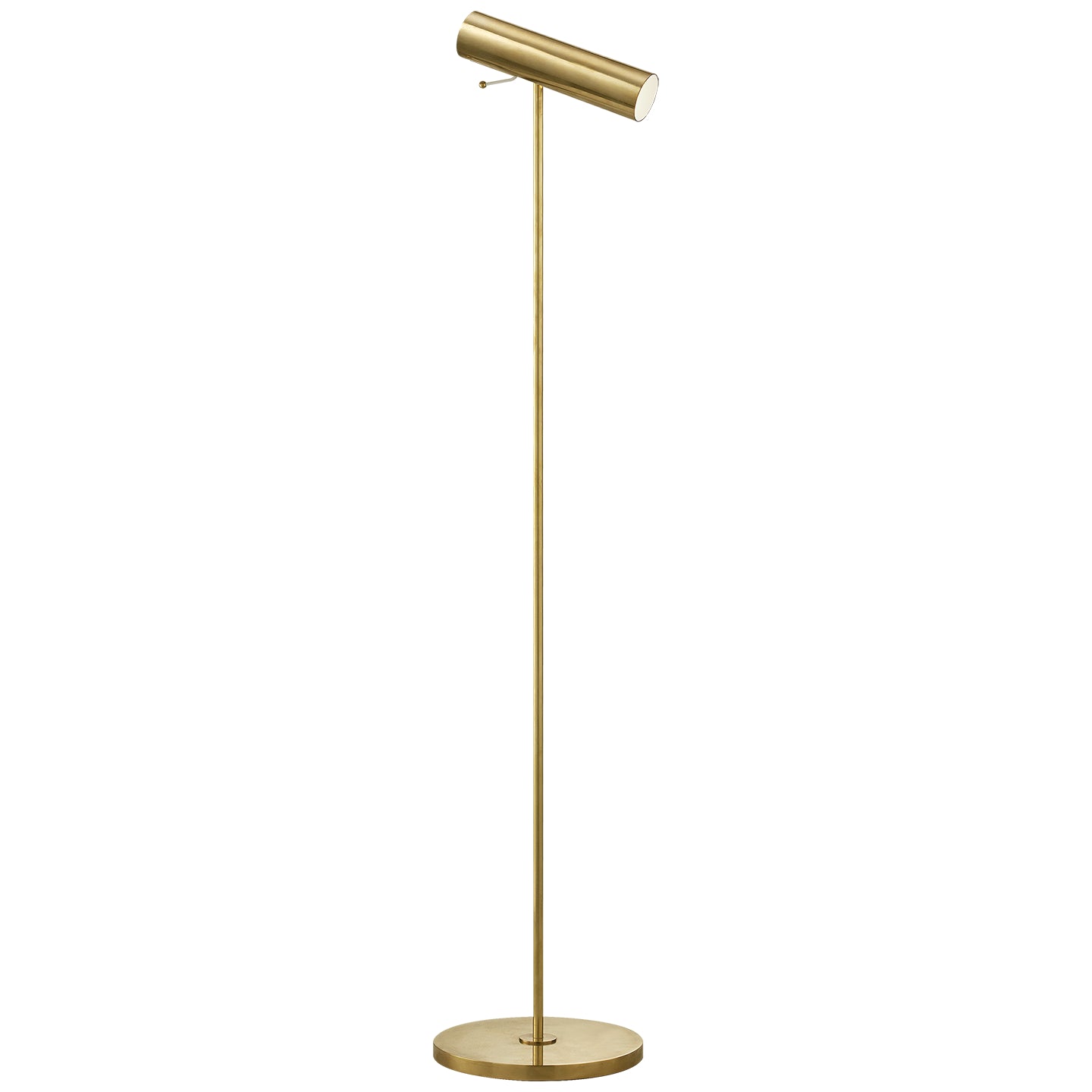 Lancelot Pivoting Floor Lamp in Hand-Rubbed Antique Brass.