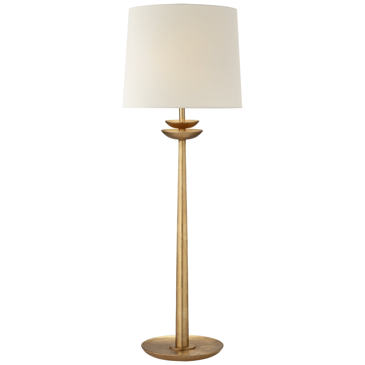 Beaumont Medium Buffet Lamp in Gild with Linen Shade