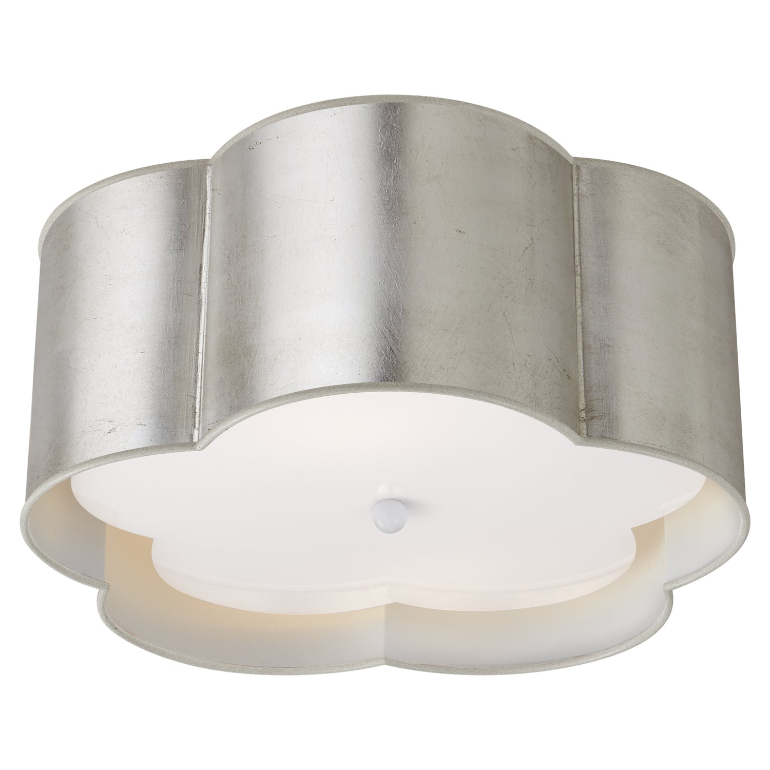 Bryce Medium Flush Mount in Burnished Silver Leaf and White with Frosted Acrylic Diffuser