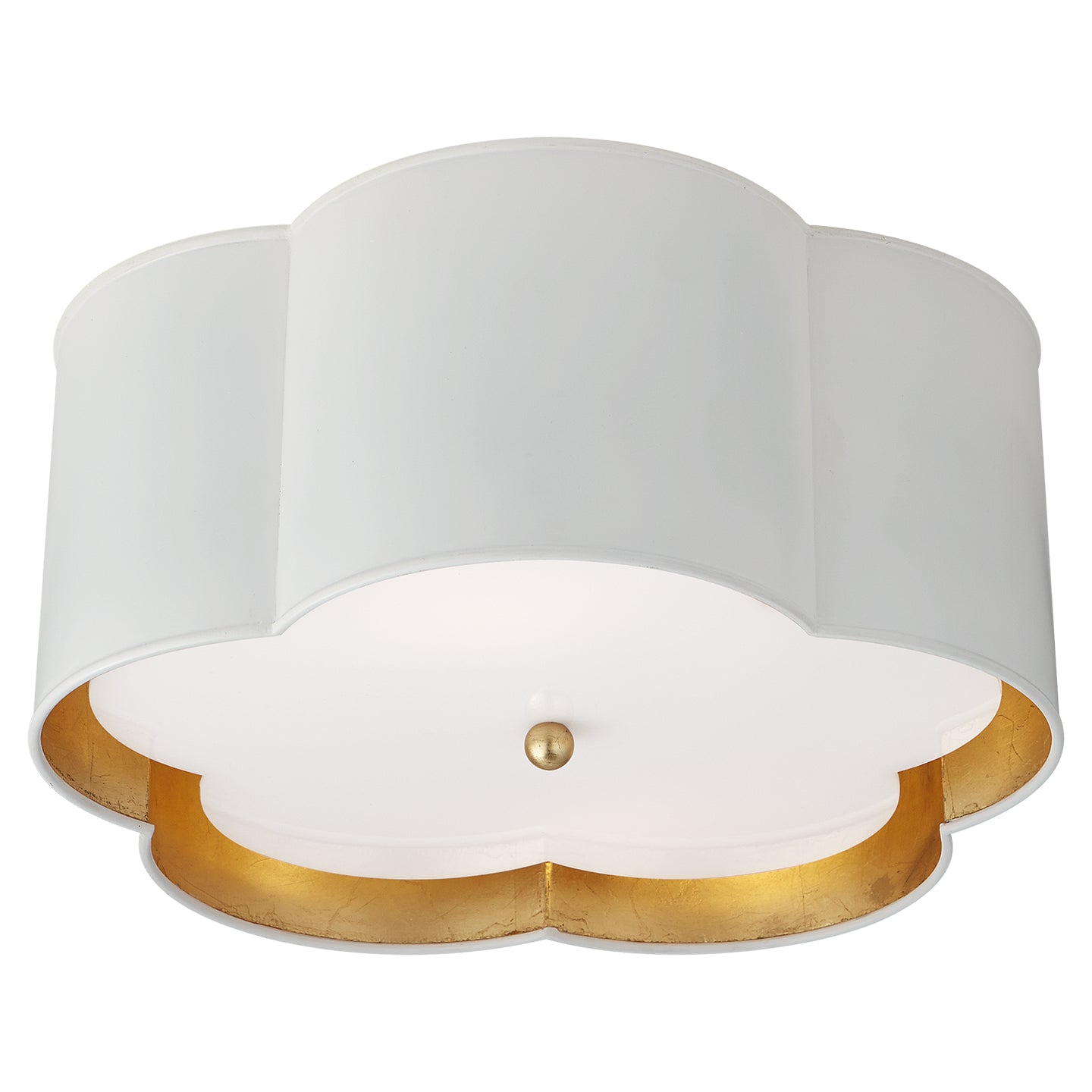 Bryce Medium Flush Mount in White and Gild with Frosted Acrylic Diffuser