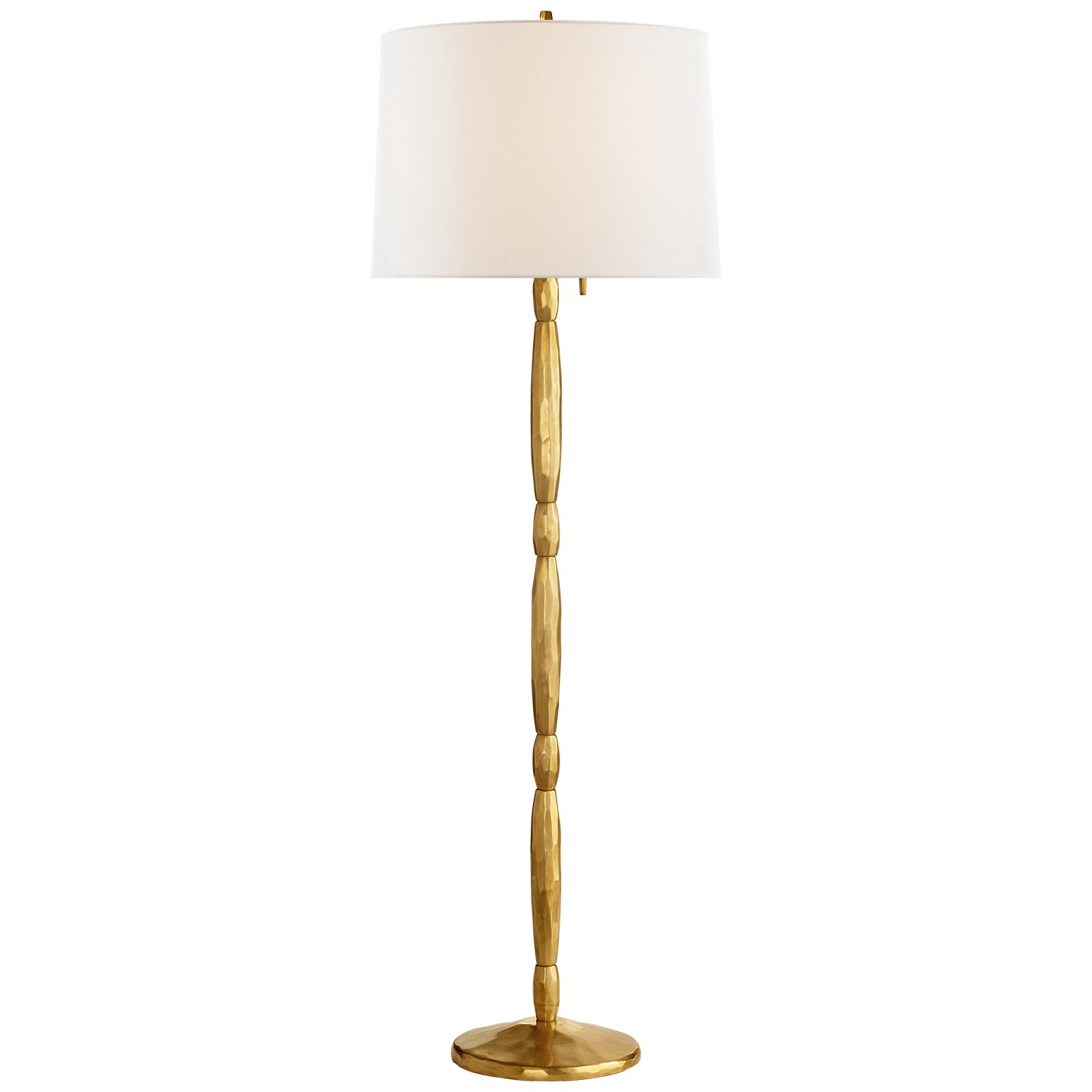 Hollis Two Light Floor Lamp in Natural Brass
