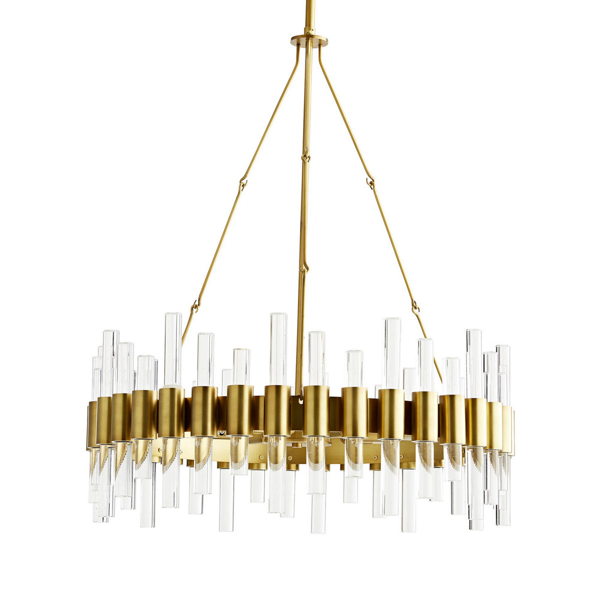 Haskell Eight Light Chandelier in Antique Brass