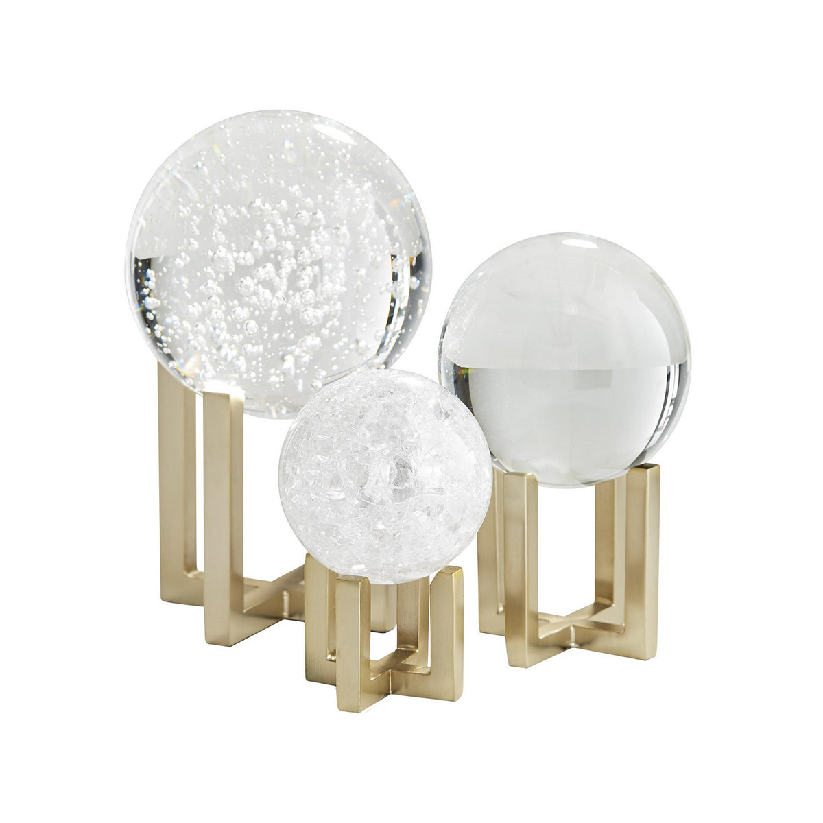 Sculptures Macarthurs, ensemble de 3 en verre transparent