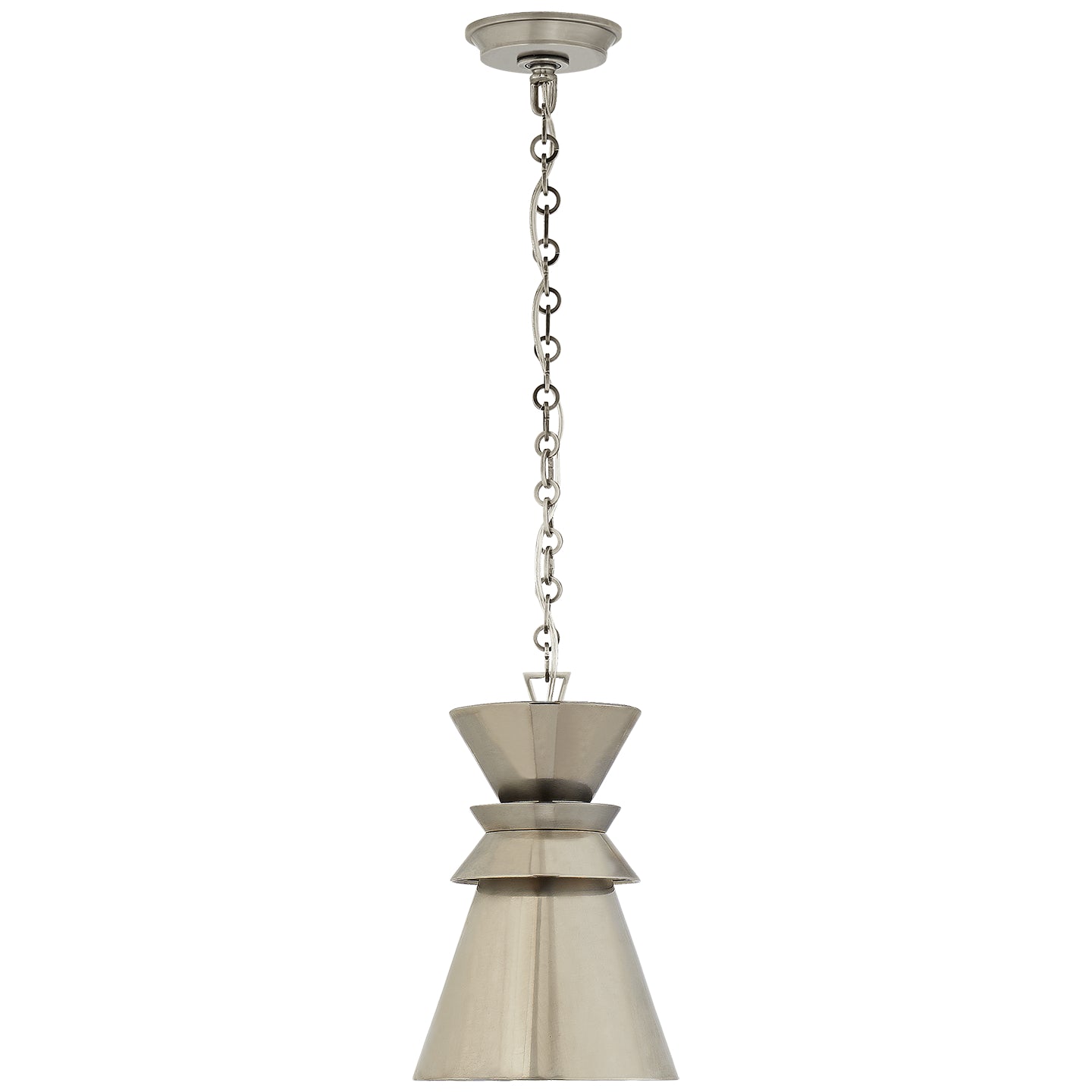 Alborg Small Stacked Pendant in Antique- Burnished Brass with Matte Black Shade CHC 5240AB-BLK