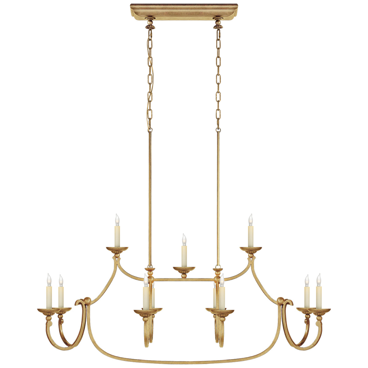 Flemish 11 Light Linear Pendant in Gilded Iron