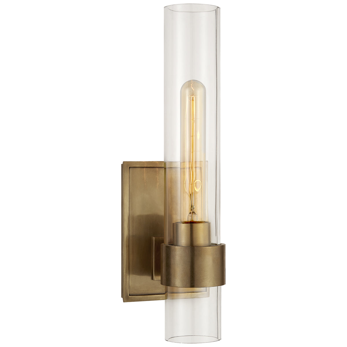 Presidio One Light Wall Sconce in Hand-Rubbed Antique Brass