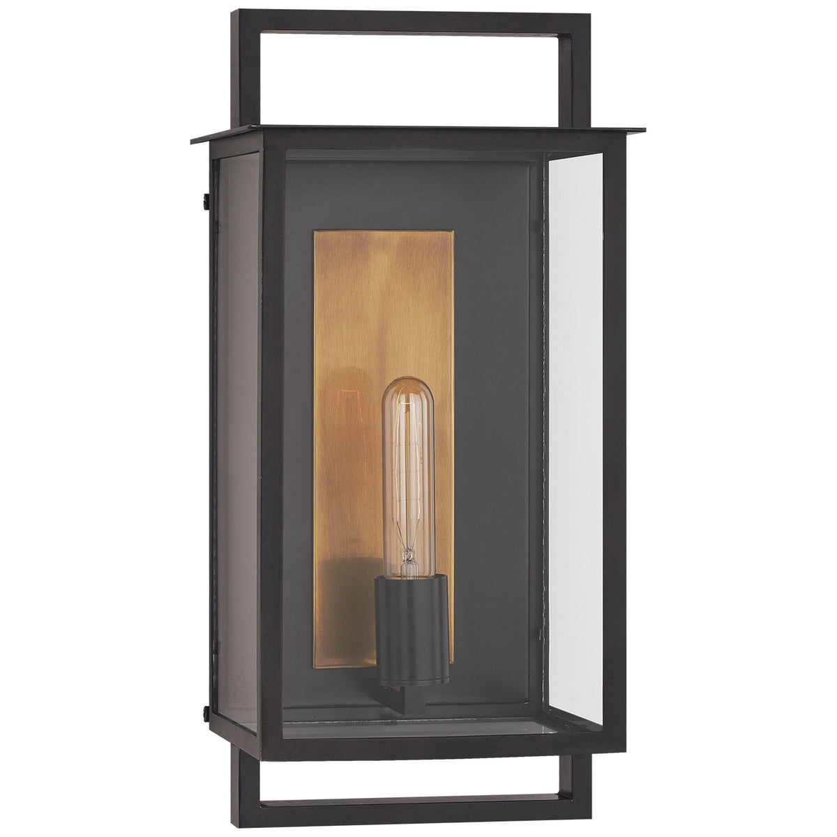 Halle One Light Outdoor Wall Sconce in Aged Iron