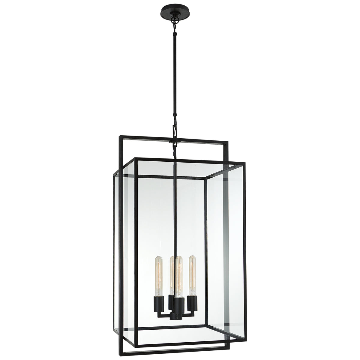 Halle Four Light Lantern in Aged Iron